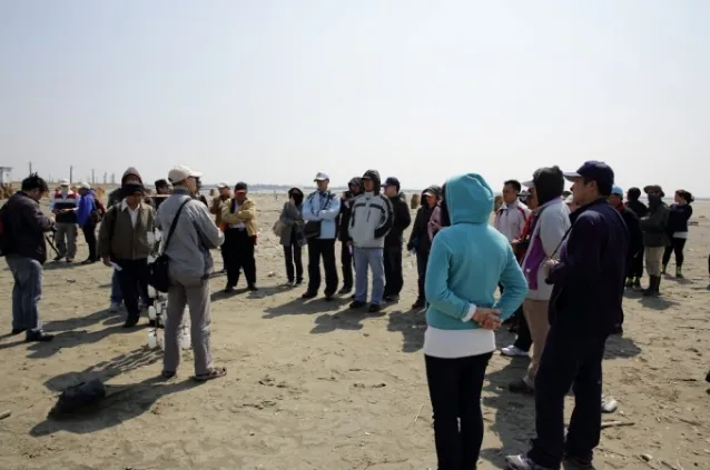 Group of engineers visiting the restoration site